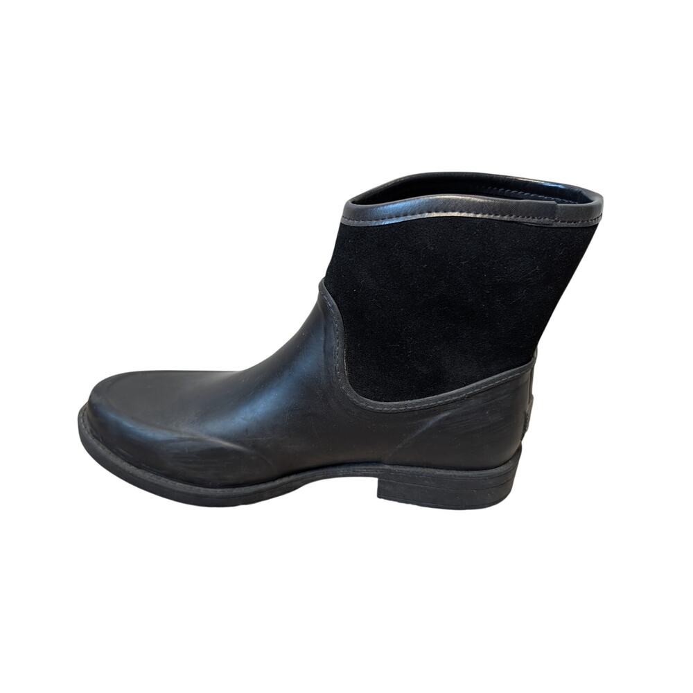 UGG Paxton Rain Boots Men Size 11 Black Waterproof Rubber Suede Chelsea Ankle